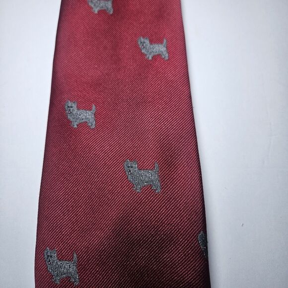Vtg Chippmunk Creations Dog Tie /SKYE TERRIER/Burgundy - Picture 3 of 6